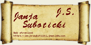 Janja Subotički vizit kartica
